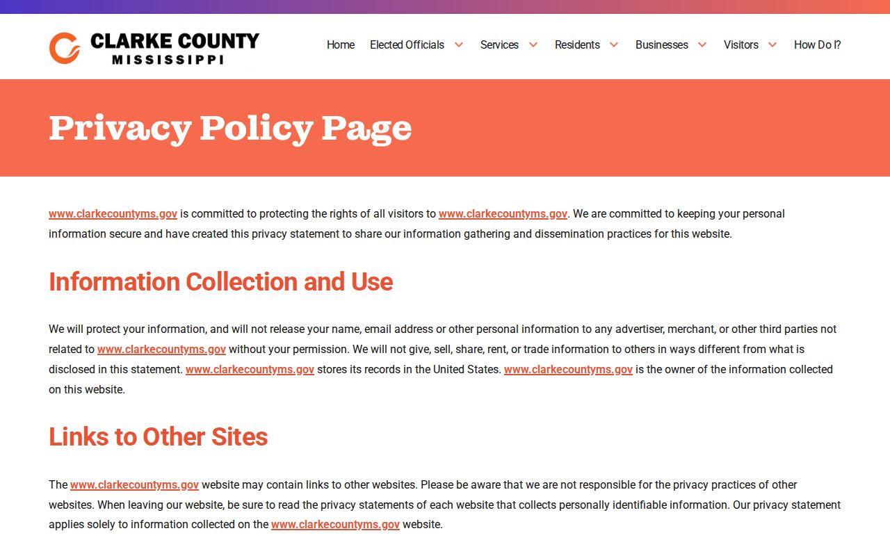 Clarke County court records image distinguishing website privacy from court access rules