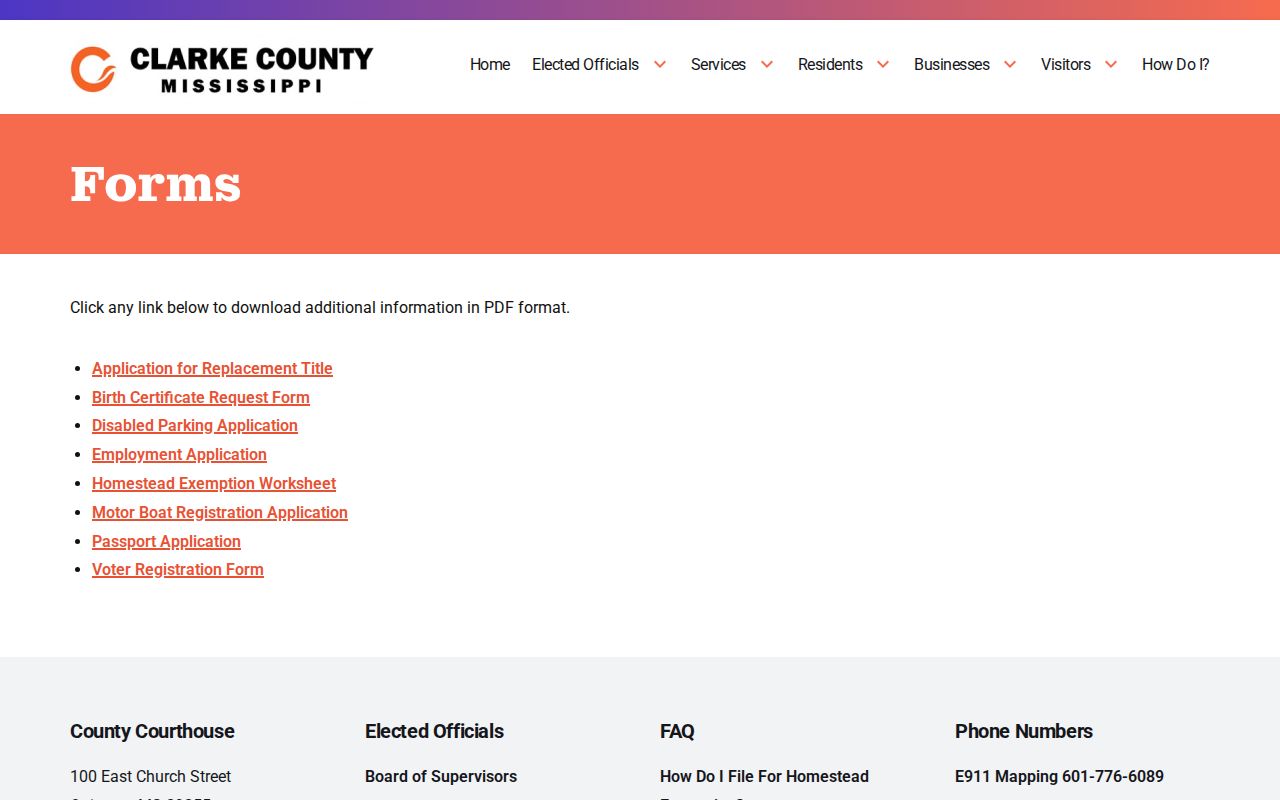 Clarke County court records image for copy-request form research