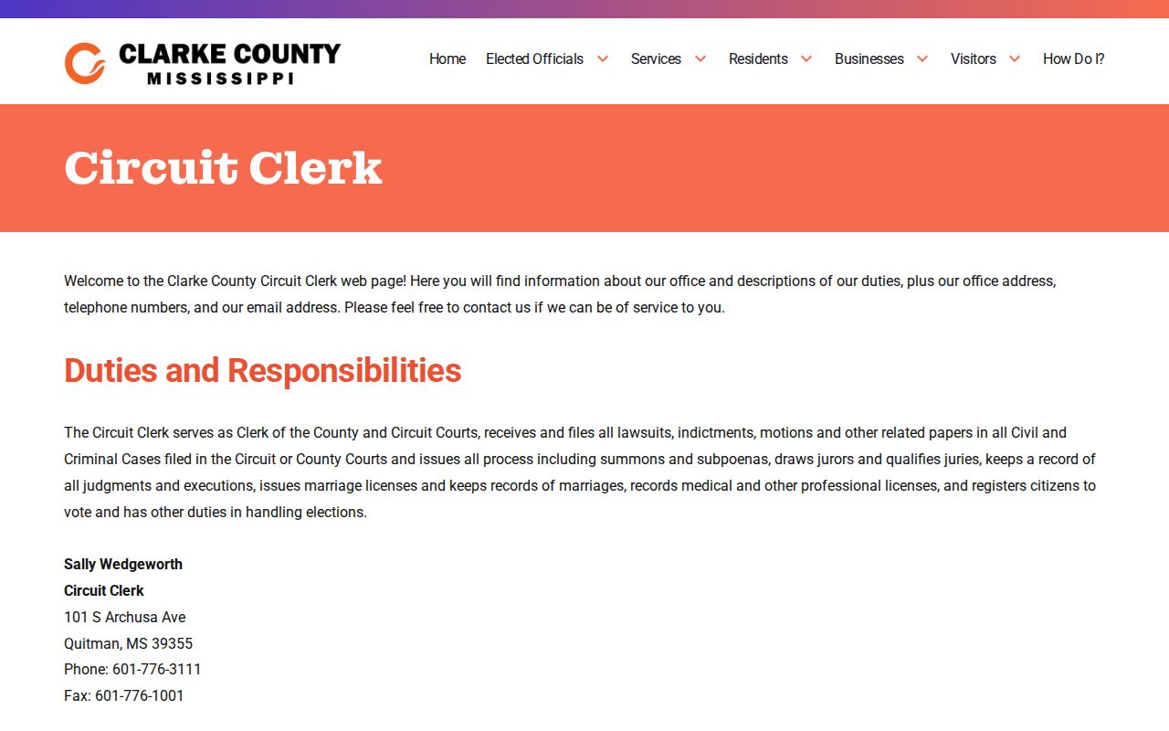 Clarke County criminal dockets Circuit Clerk office information