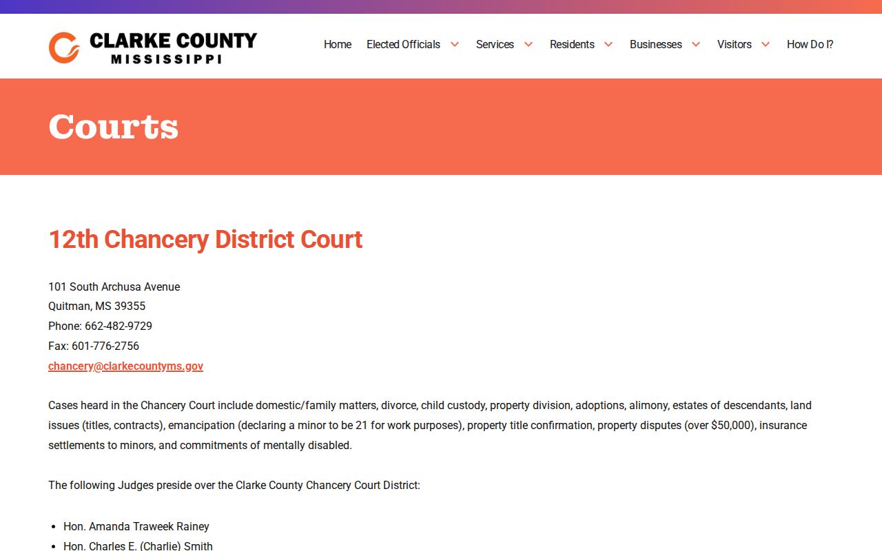 Clarke County court docket Circuit Clerk records route