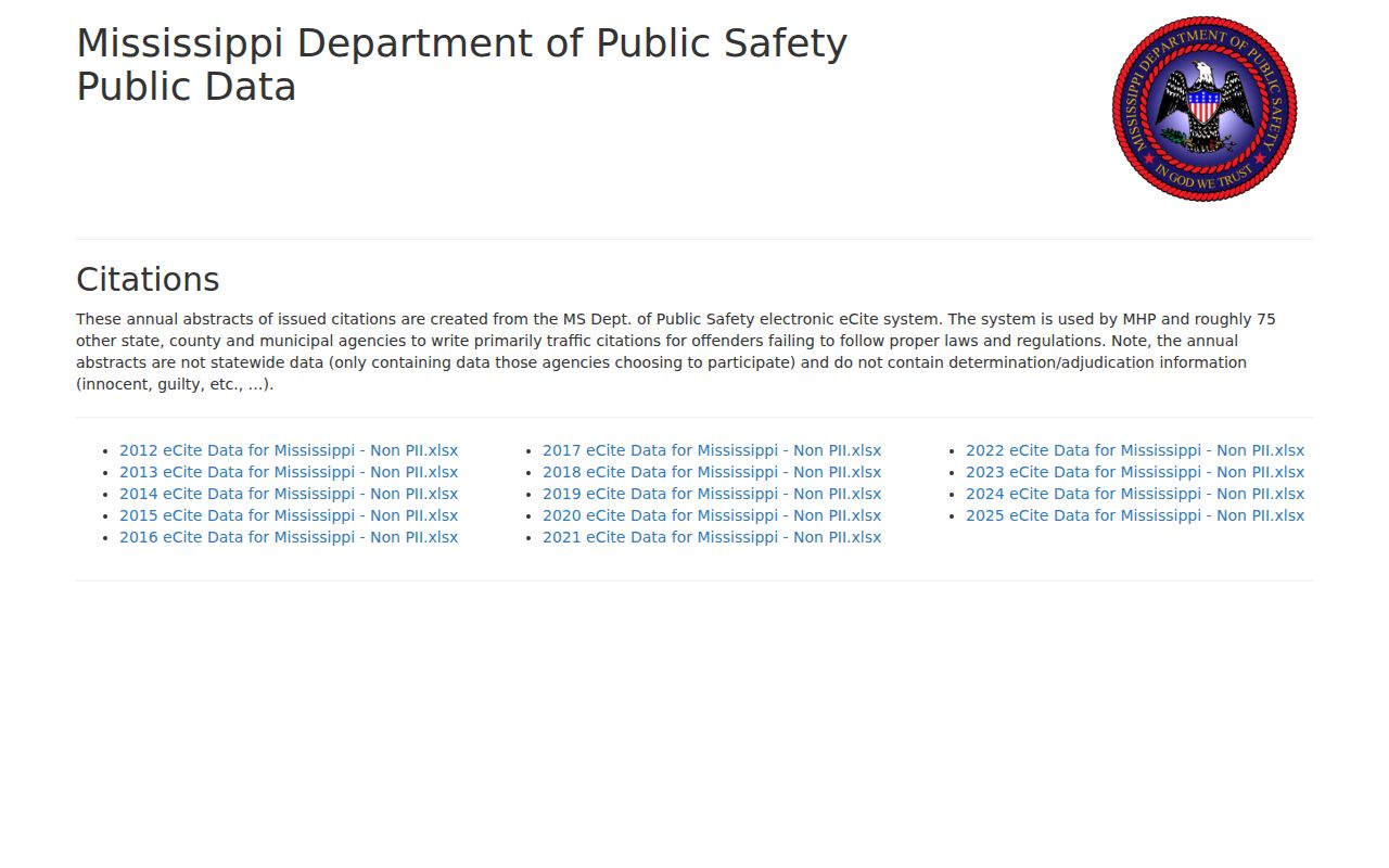 Clarke County traffic court records MDPS public eCite citation data
