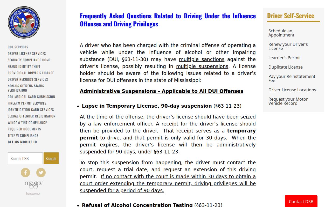 Clarke County traffic court records MDPS DUI court document procedures