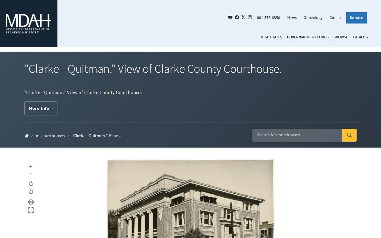 Quitman court docket courthouse archive record